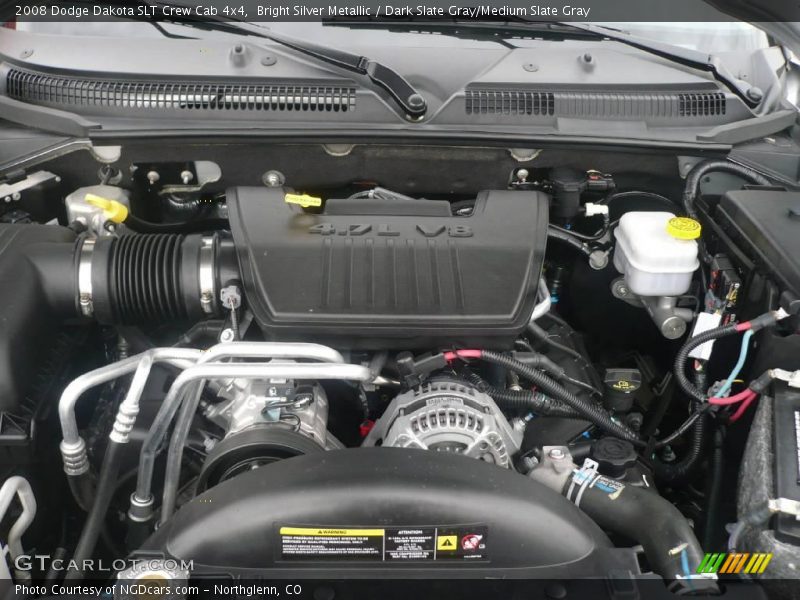 Bright Silver Metallic / Dark Slate Gray/Medium Slate Gray 2008 Dodge Dakota SLT Crew Cab 4x4