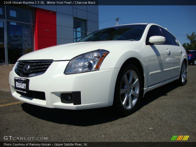 Winter Frost Pearl / Charcoal Black 2008 Nissan Maxima 3.5 SE