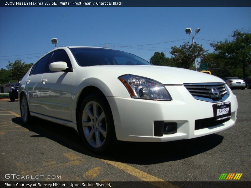 Winter Frost Pearl / Charcoal Black 2008 Nissan Maxima 3.5 SE