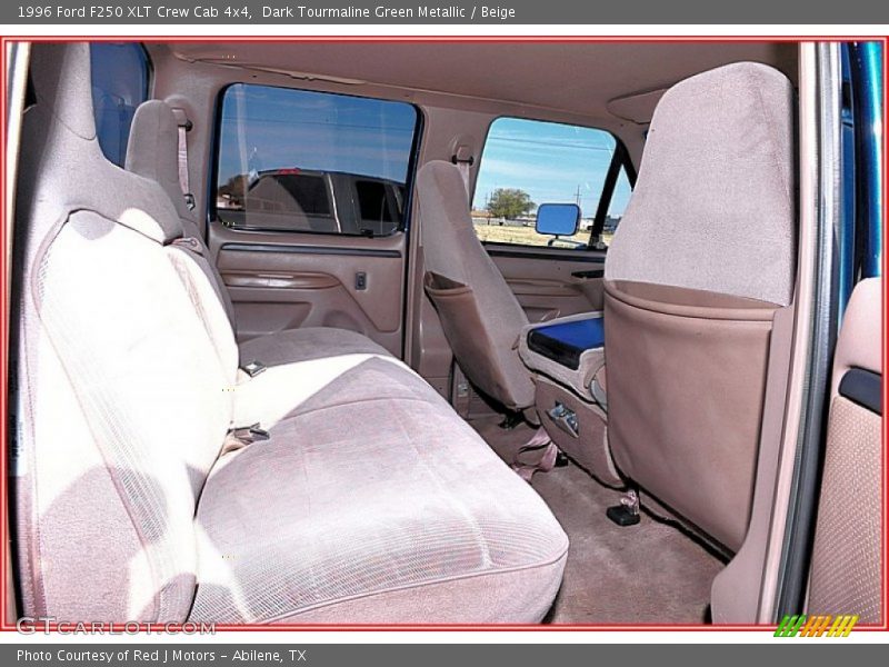 Dark Tourmaline Green Metallic / Beige 1996 Ford F250 XLT Crew Cab 4x4
