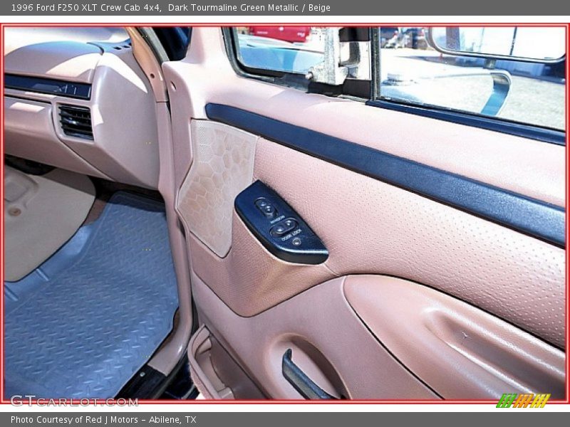 Dark Tourmaline Green Metallic / Beige 1996 Ford F250 XLT Crew Cab 4x4