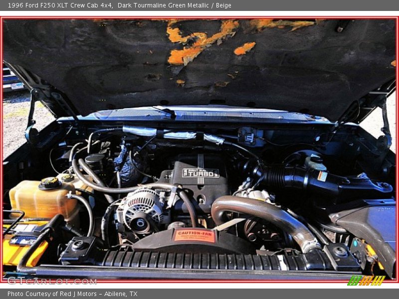 Dark Tourmaline Green Metallic / Beige 1996 Ford F250 XLT Crew Cab 4x4