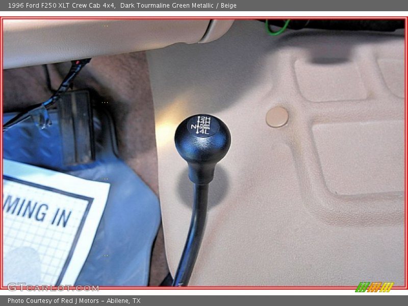Dark Tourmaline Green Metallic / Beige 1996 Ford F250 XLT Crew Cab 4x4