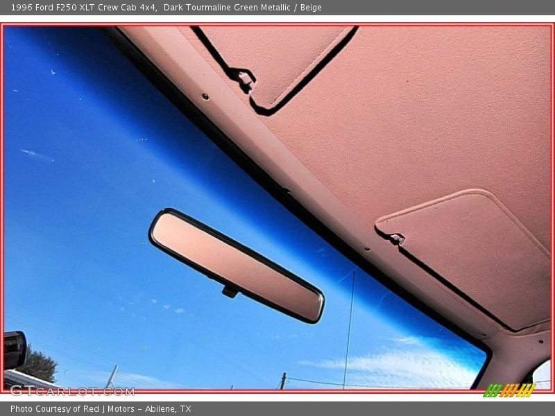 Dark Tourmaline Green Metallic / Beige 1996 Ford F250 XLT Crew Cab 4x4