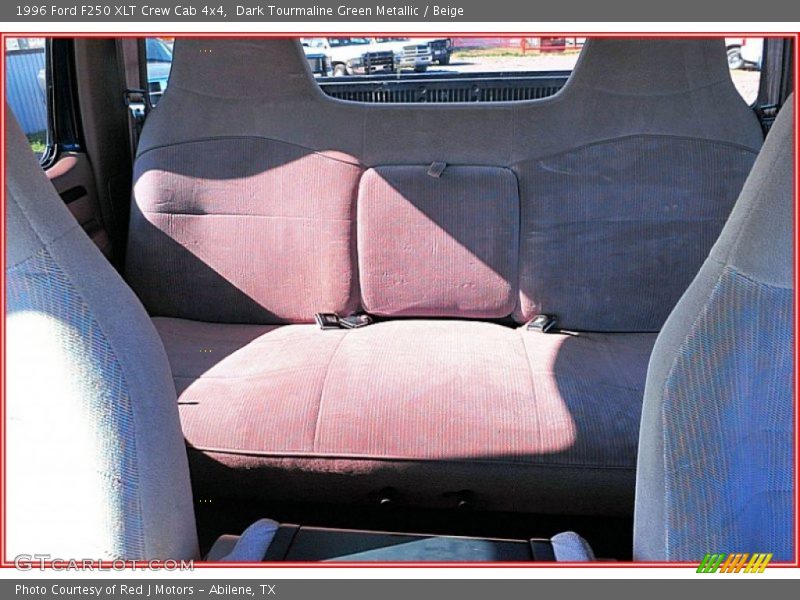 Dark Tourmaline Green Metallic / Beige 1996 Ford F250 XLT Crew Cab 4x4