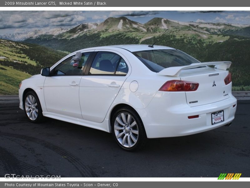 Wicked White Satin / Black 2009 Mitsubishi Lancer GTS