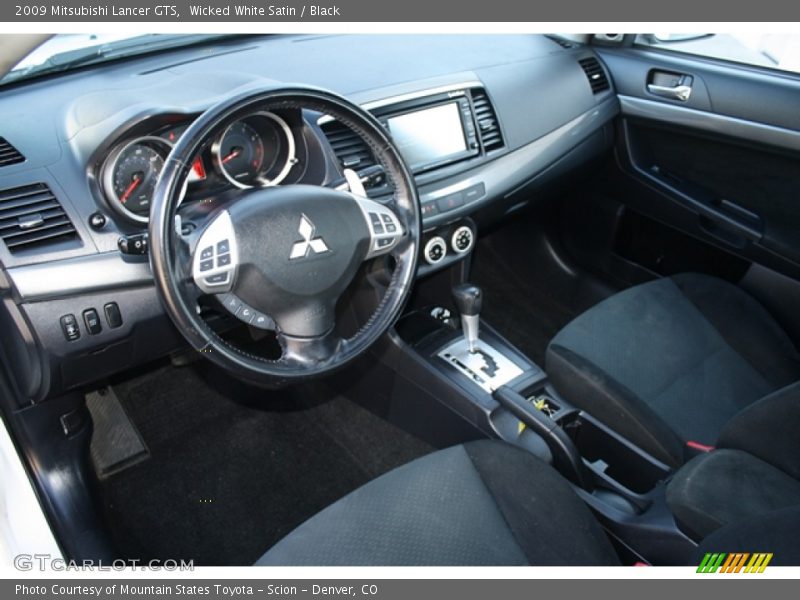 Wicked White Satin / Black 2009 Mitsubishi Lancer GTS