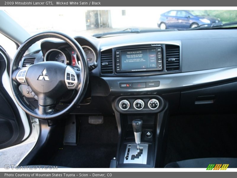 Wicked White Satin / Black 2009 Mitsubishi Lancer GTS