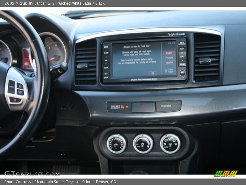 Wicked White Satin / Black 2009 Mitsubishi Lancer GTS