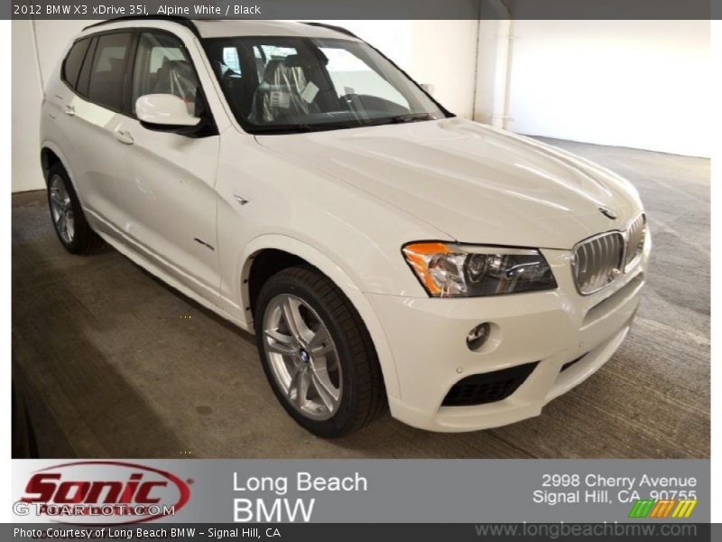 Alpine White / Black 2012 BMW X3 xDrive 35i