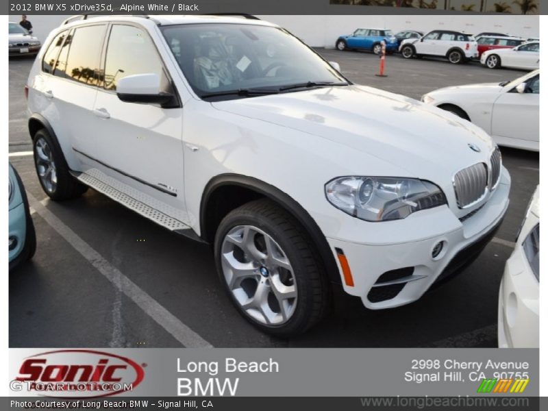 Alpine White / Black 2012 BMW X5 xDrive35d