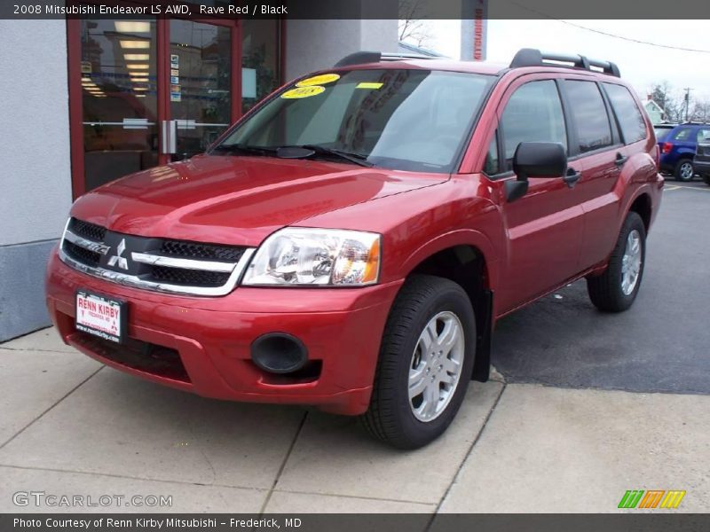 Rave Red / Black 2008 Mitsubishi Endeavor LS AWD