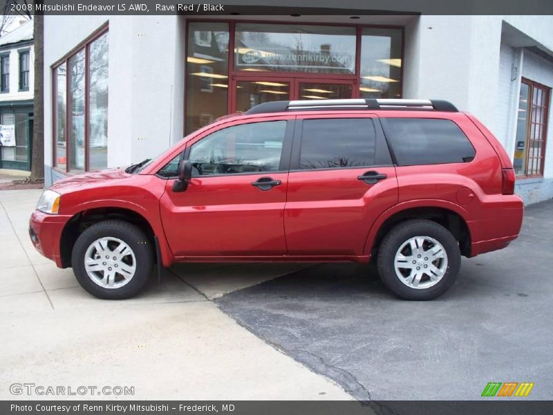 Rave Red / Black 2008 Mitsubishi Endeavor LS AWD