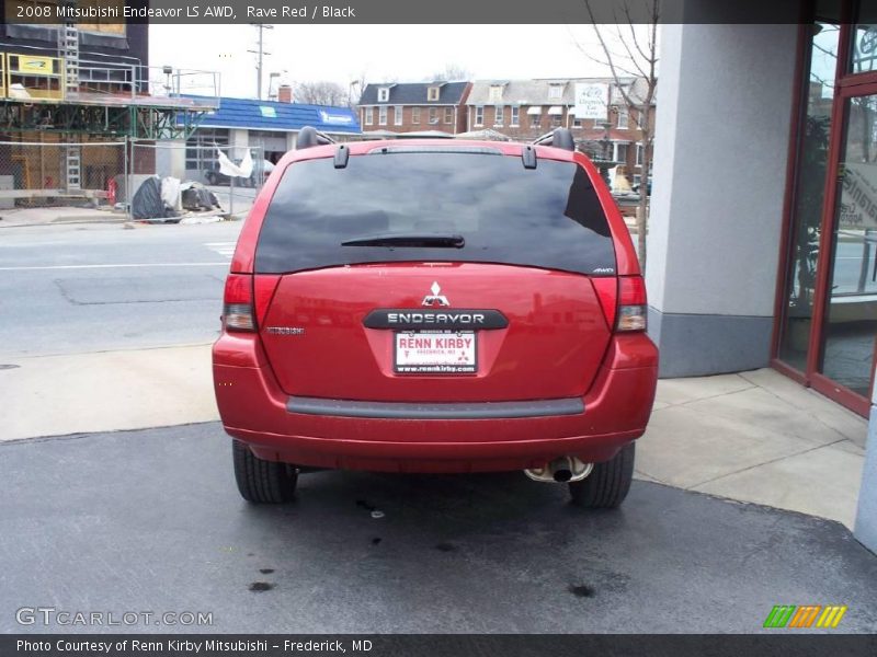 Rave Red / Black 2008 Mitsubishi Endeavor LS AWD