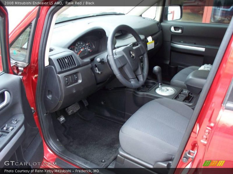 Rave Red / Black 2008 Mitsubishi Endeavor LS AWD