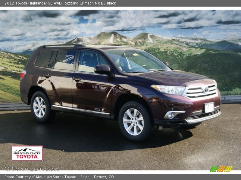 Sizzling Crimson Mica / Black 2012 Toyota Highlander SE 4WD