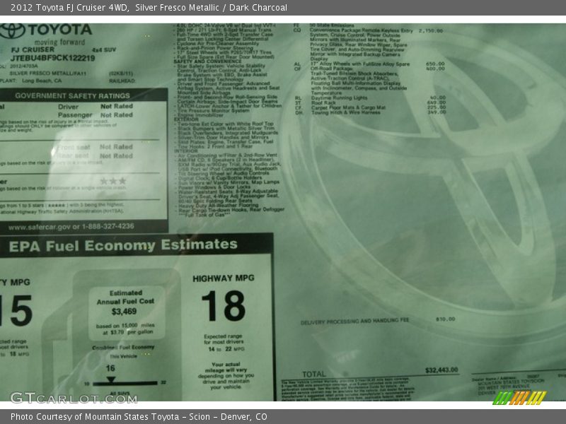 4x4 MSRP - 2012 Toyota FJ Cruiser 4WD