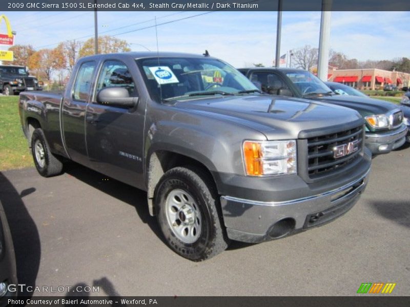 Stealth Gray Metallic / Dark Titanium 2009 GMC Sierra 1500 SL Extended Cab 4x4