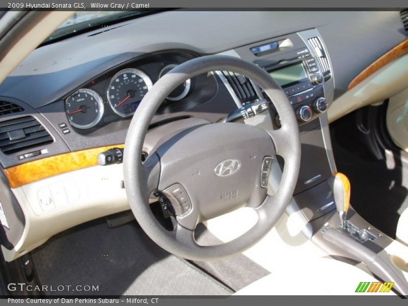 Willow Gray / Camel 2009 Hyundai Sonata GLS