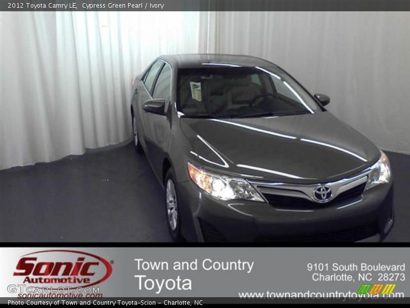 Cypress Green Pearl / Ivory 2012 Toyota Camry LE