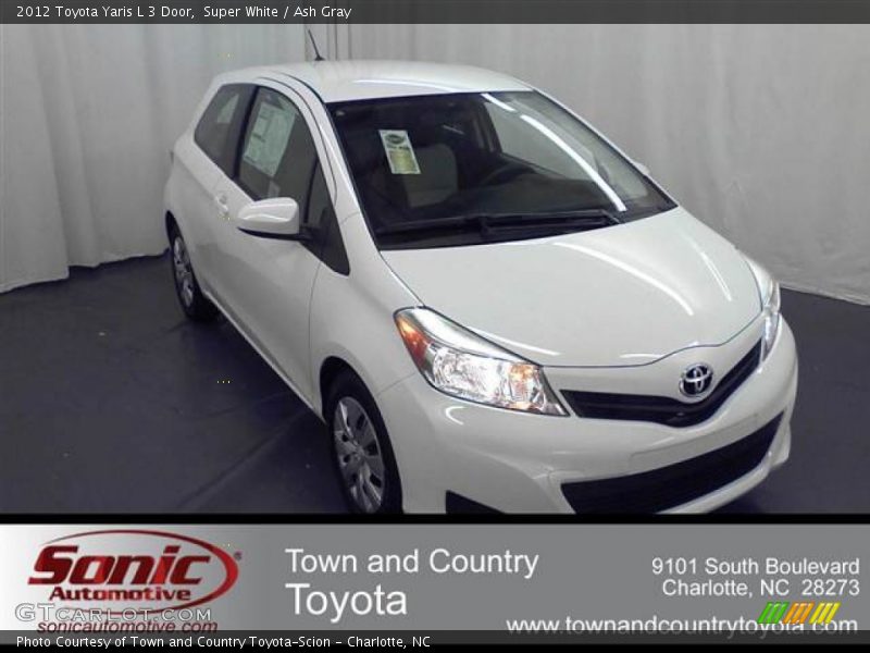 Super White / Ash Gray 2012 Toyota Yaris L 3 Door
