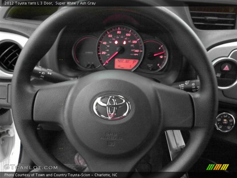 Super White / Ash Gray 2012 Toyota Yaris L 3 Door