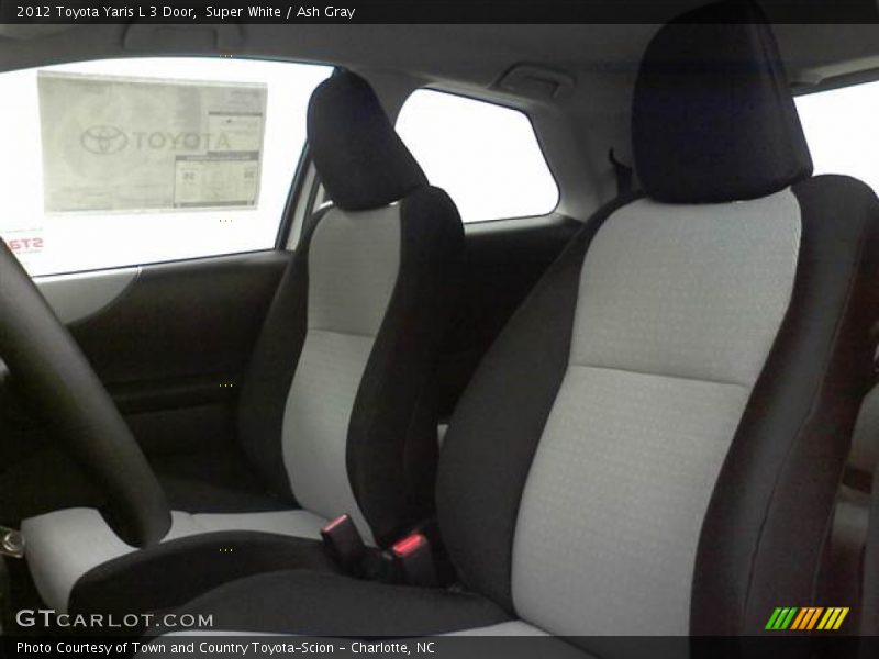 Super White / Ash Gray 2012 Toyota Yaris L 3 Door