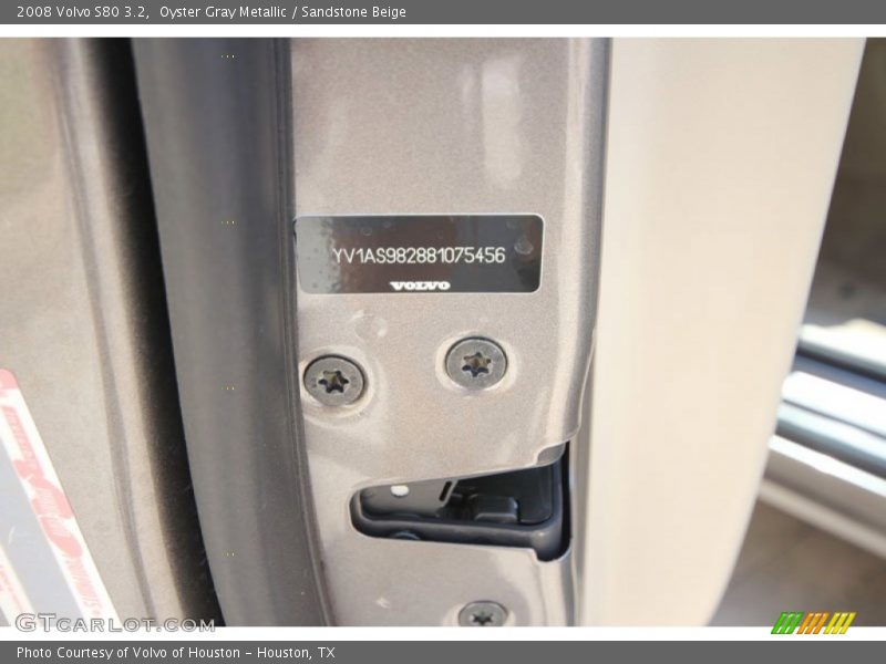 Oyster Gray Metallic / Sandstone Beige 2008 Volvo S80 3.2