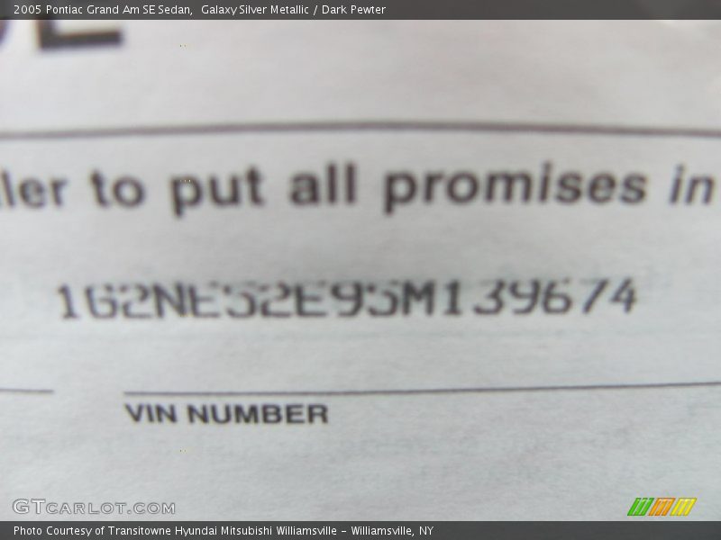Galaxy Silver Metallic / Dark Pewter 2005 Pontiac Grand Am SE Sedan