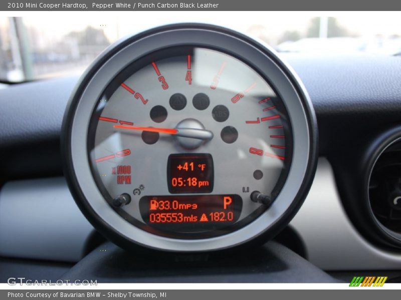 Pepper White / Punch Carbon Black Leather 2010 Mini Cooper Hardtop