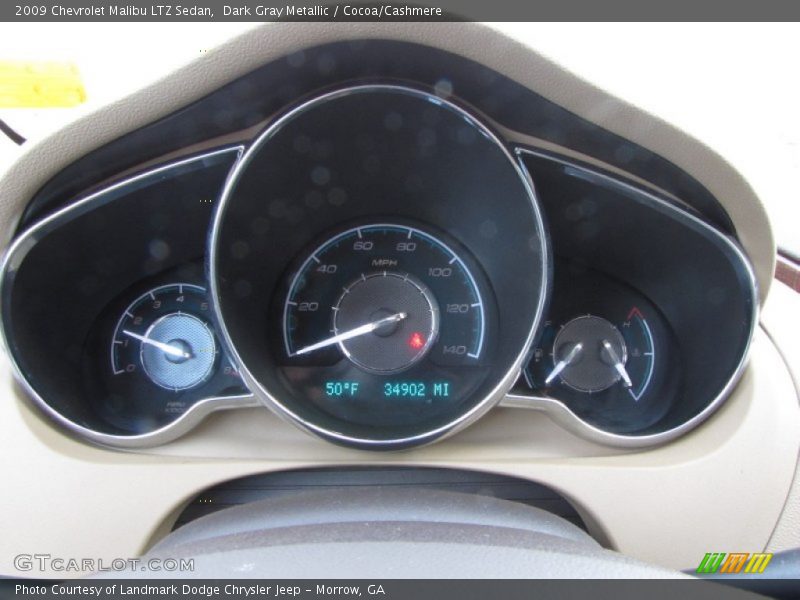 Dark Gray Metallic / Cocoa/Cashmere 2009 Chevrolet Malibu LTZ Sedan