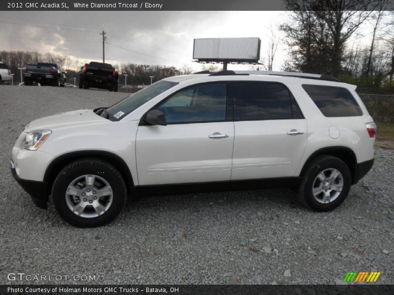 White Diamond Tricoat / Ebony 2012 GMC Acadia SL