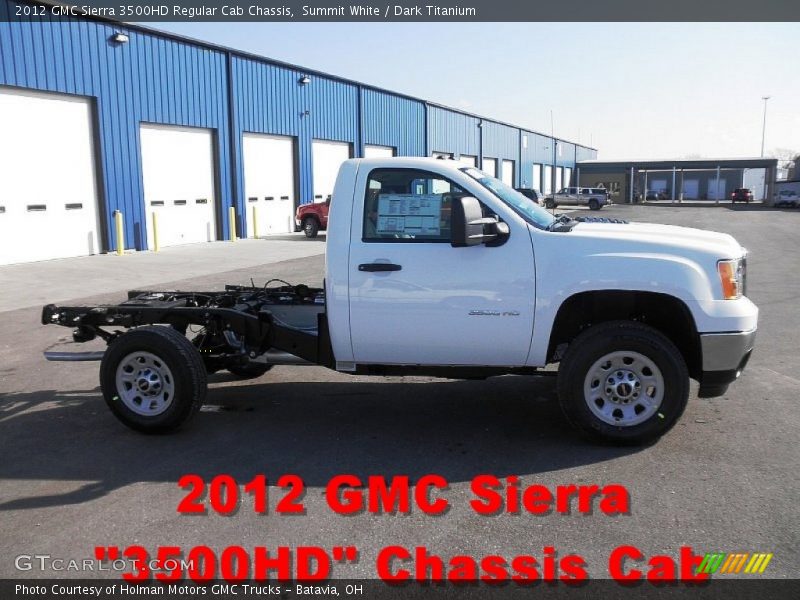 Summit White / Dark Titanium 2012 GMC Sierra 3500HD Regular Cab Chassis