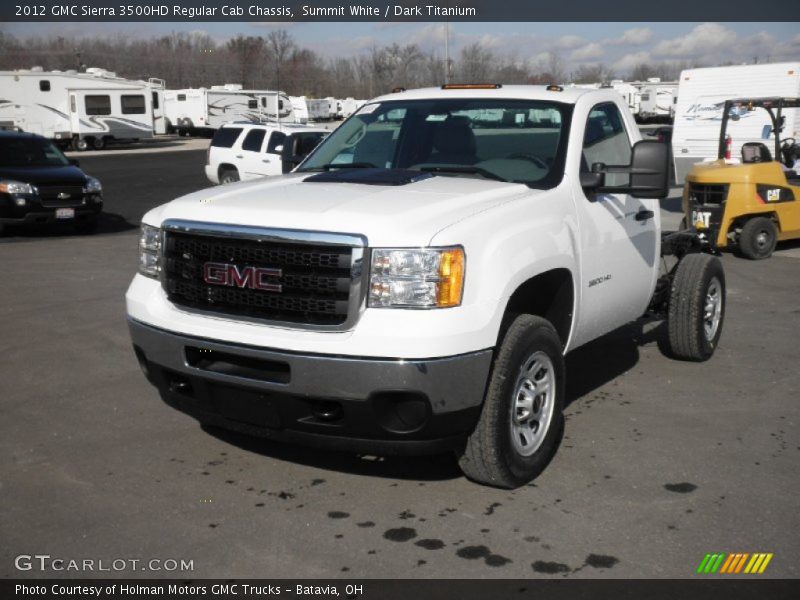 Summit White / Dark Titanium 2012 GMC Sierra 3500HD Regular Cab Chassis