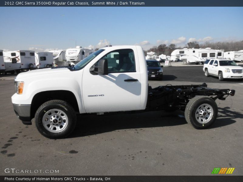 Summit White / Dark Titanium 2012 GMC Sierra 3500HD Regular Cab Chassis