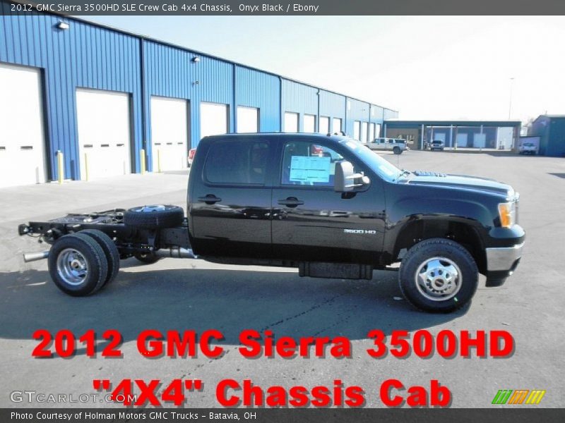 Onyx Black / Ebony 2012 GMC Sierra 3500HD SLE Crew Cab 4x4 Chassis