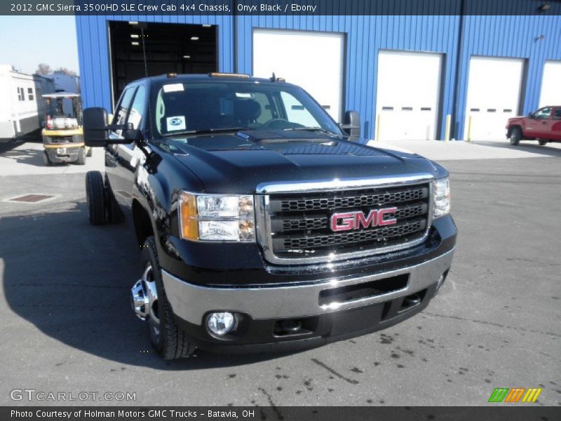 Onyx Black / Ebony 2012 GMC Sierra 3500HD SLE Crew Cab 4x4 Chassis