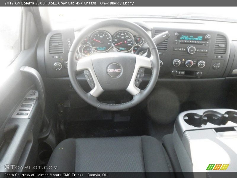 Onyx Black / Ebony 2012 GMC Sierra 3500HD SLE Crew Cab 4x4 Chassis