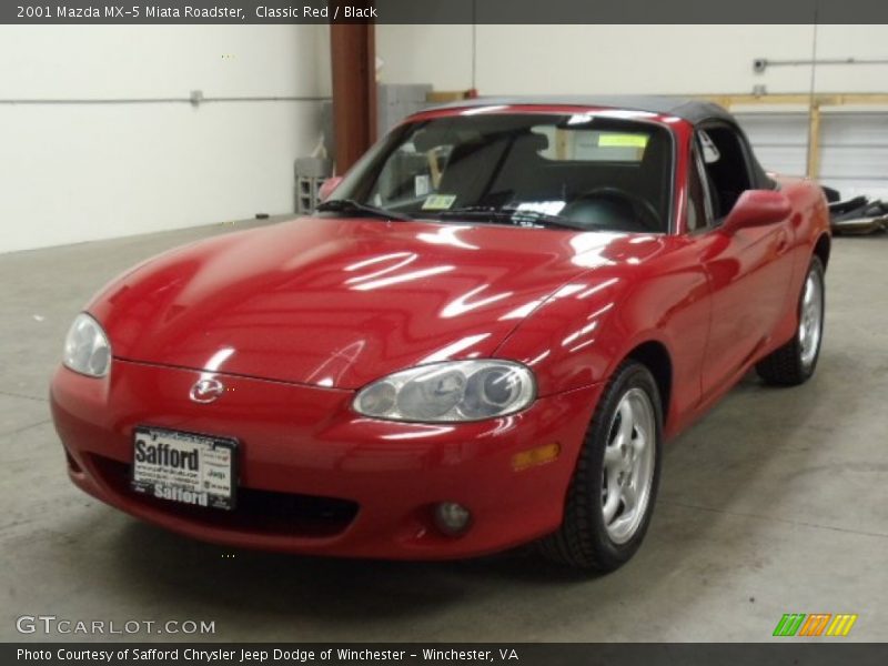 Classic Red / Black 2001 Mazda MX-5 Miata Roadster