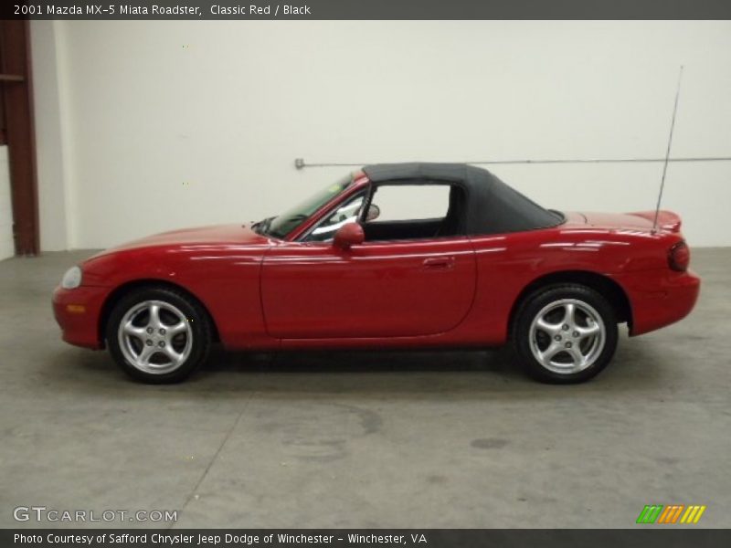Classic Red / Black 2001 Mazda MX-5 Miata Roadster
