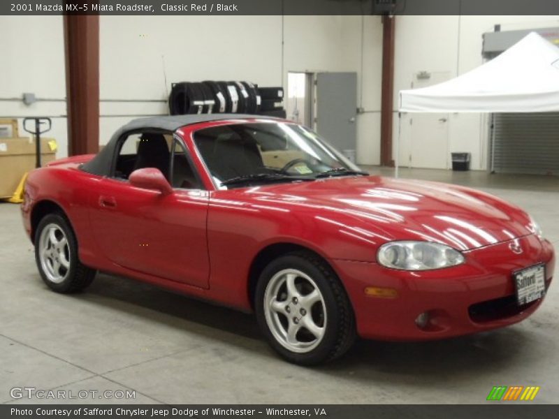 Classic Red / Black 2001 Mazda MX-5 Miata Roadster