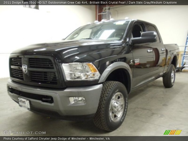 Brilliant Black Crystal Pearl / Dark Slate Gray/Medium Graystone 2011 Dodge Ram 3500 HD SLT Outdoorsman Crew Cab 4x4