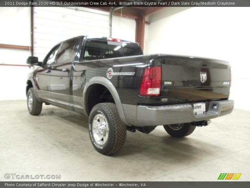 Brilliant Black Crystal Pearl / Dark Slate Gray/Medium Graystone 2011 Dodge Ram 3500 HD SLT Outdoorsman Crew Cab 4x4