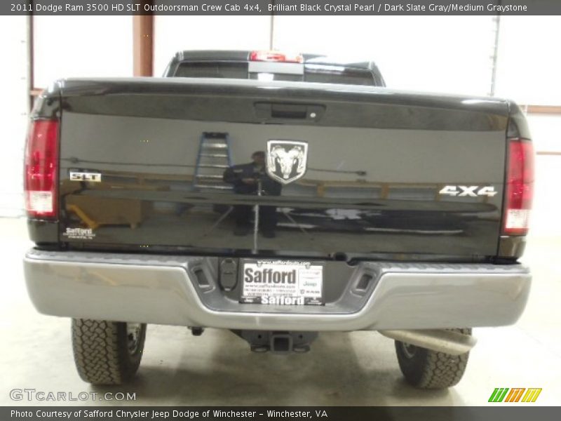 Brilliant Black Crystal Pearl / Dark Slate Gray/Medium Graystone 2011 Dodge Ram 3500 HD SLT Outdoorsman Crew Cab 4x4