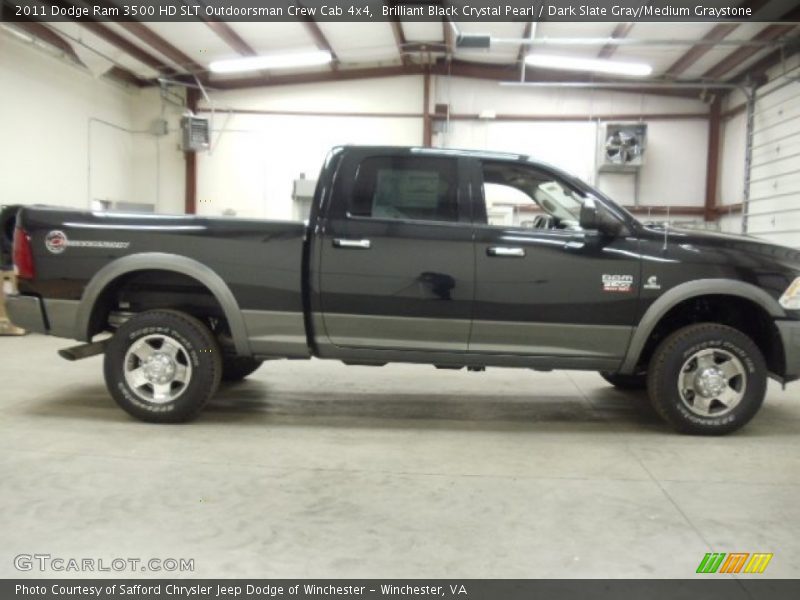Brilliant Black Crystal Pearl / Dark Slate Gray/Medium Graystone 2011 Dodge Ram 3500 HD SLT Outdoorsman Crew Cab 4x4