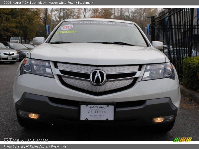 Aspen White Pearl / Parchment 2008 Acura MDX Technology