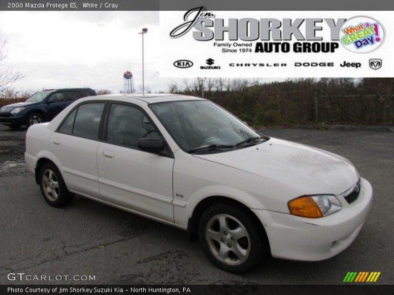 White / Gray 2000 Mazda Protege ES