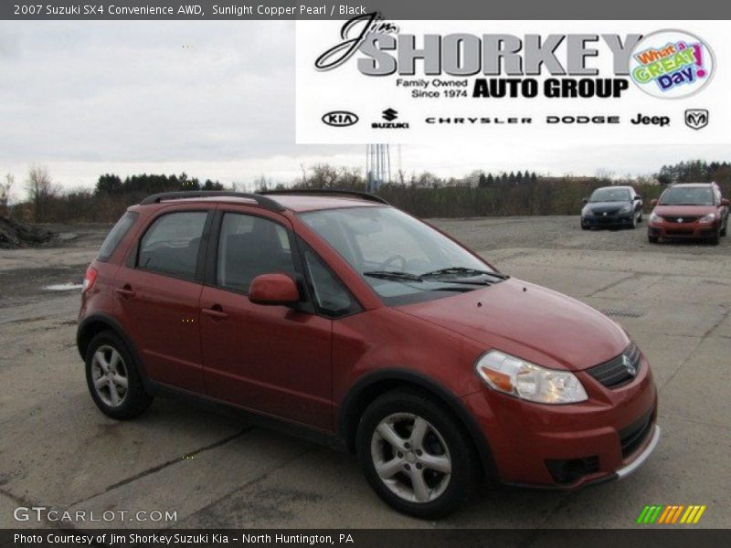 Sunlight Copper Pearl / Black 2007 Suzuki SX4 Convenience AWD