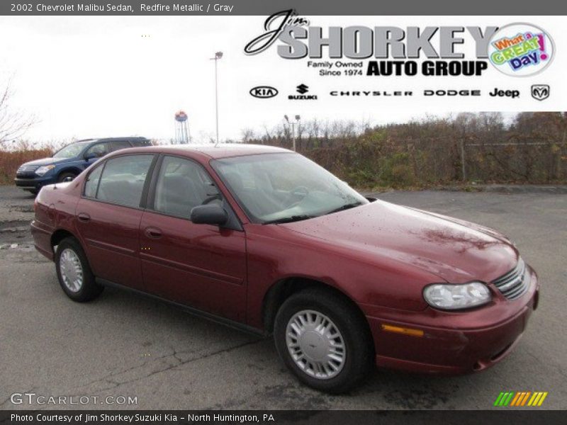 Redfire Metallic / Gray 2002 Chevrolet Malibu Sedan
