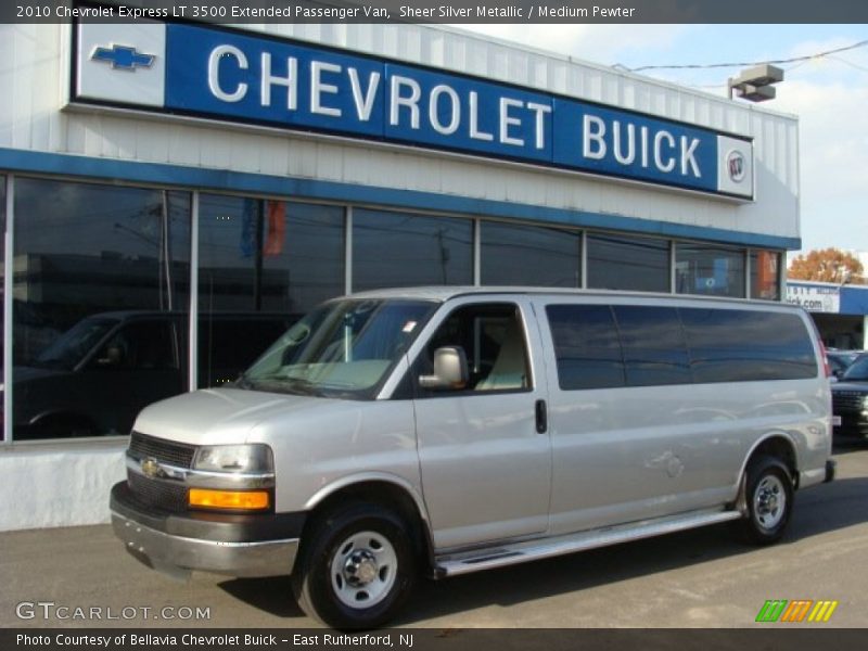 Sheer Silver Metallic / Medium Pewter 2010 Chevrolet Express LT 3500 Extended Passenger Van